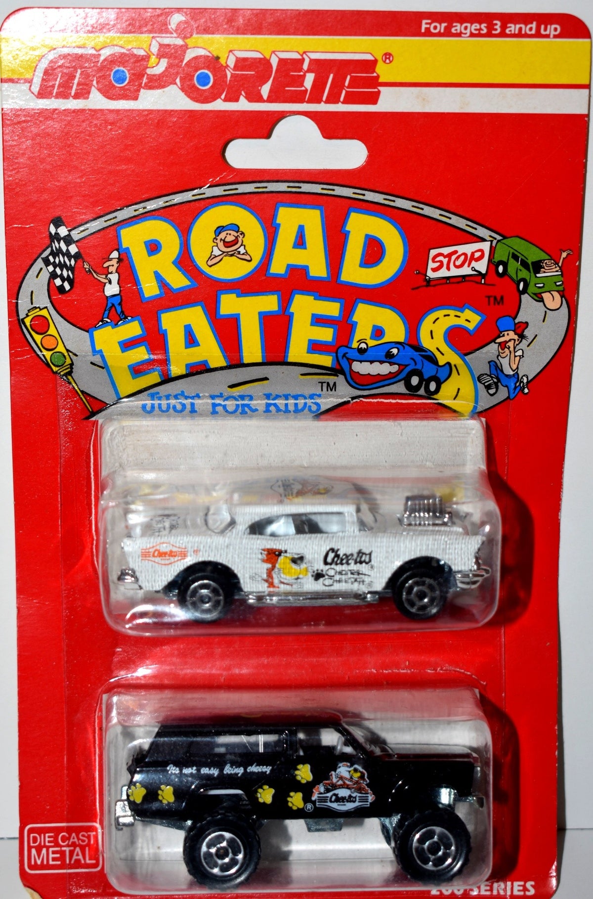 Majorette Road Eaters Series - Cheetos set with the 57 Chevy Bel Air and Jeep Wagoneer