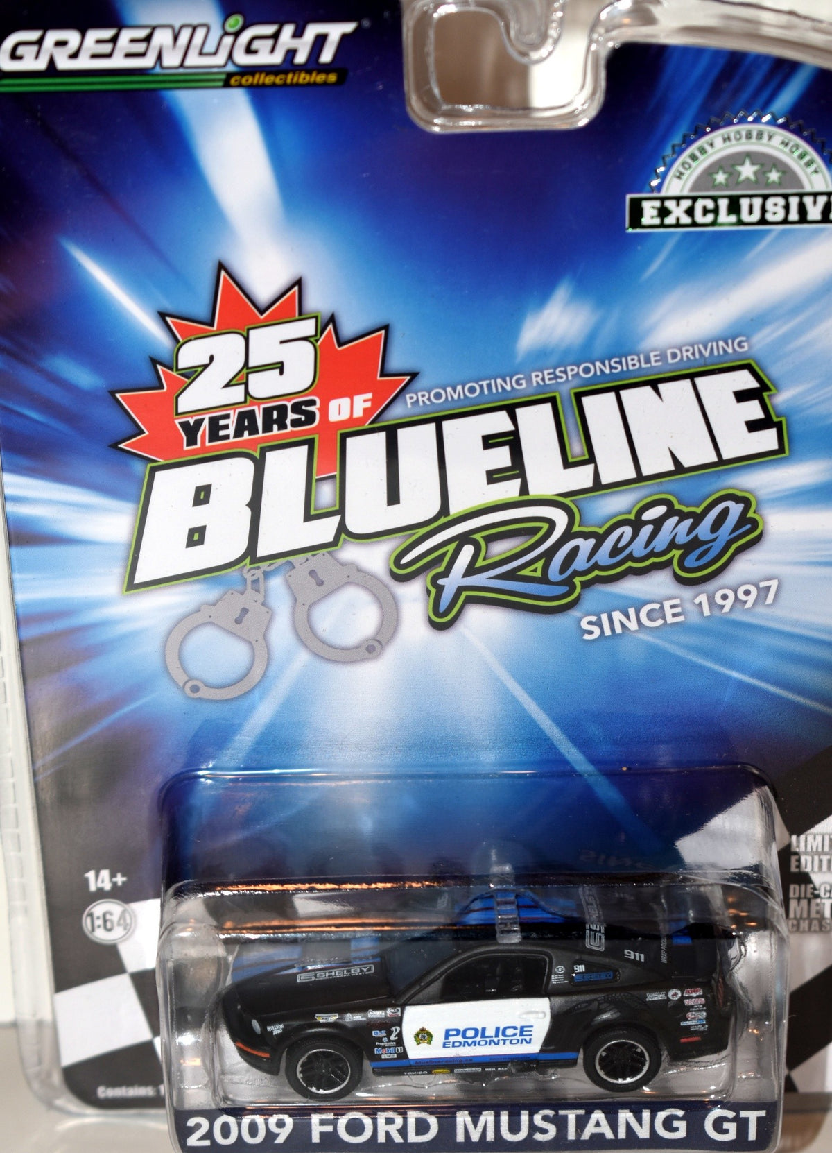 Greenlight Blue Line Racing - Edmonton Police 2009 Ford Mustang GT Race Car