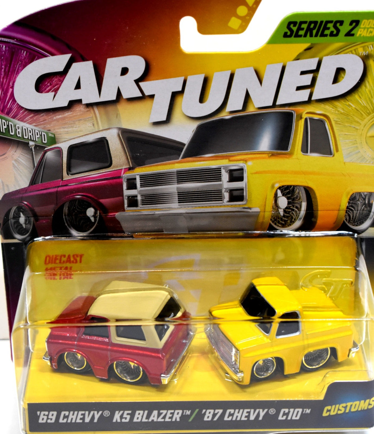 MGA Entertainment - CarTuned Chevy Truck Set - Custom 69 Chevy Blazer & 87 Chevy C10 Pickup Truck
