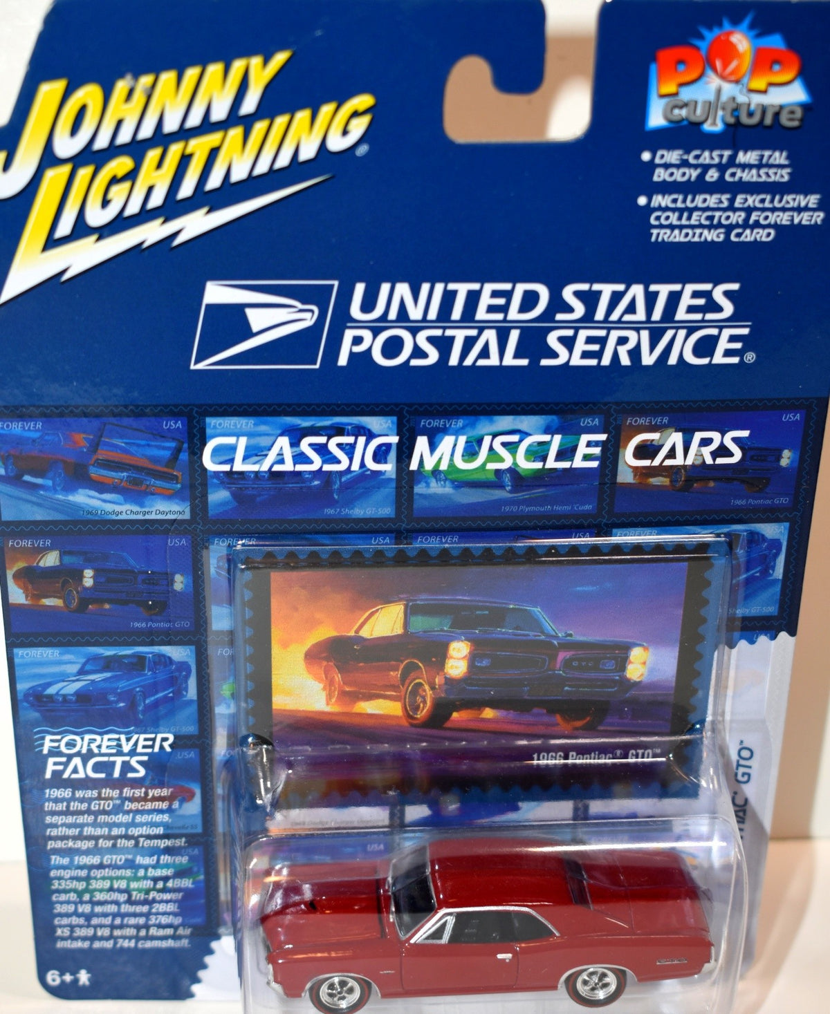 Johnny Lightning Pop Culture - USPS Classic Pony Cars - 1966 Pontiac GTO