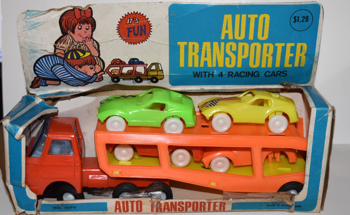 Vintage Plastic Auto Transporter Set