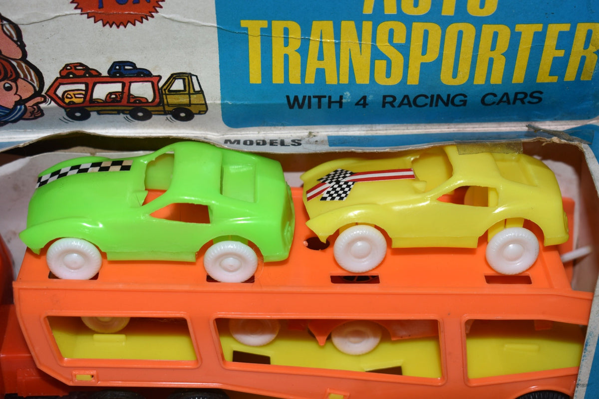 Vintage Plastic Auto Transporter Set