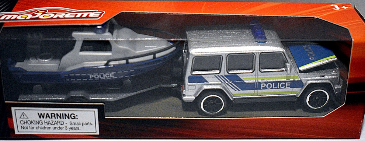 Majorette  Trailer Sets - Mercedes-Benz G-63 Police Truck & Police Boat