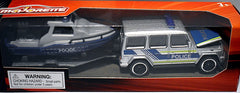 Majorette  Trailer Sets - Mercedes-Benz G-63 Police Truck & Police Boat