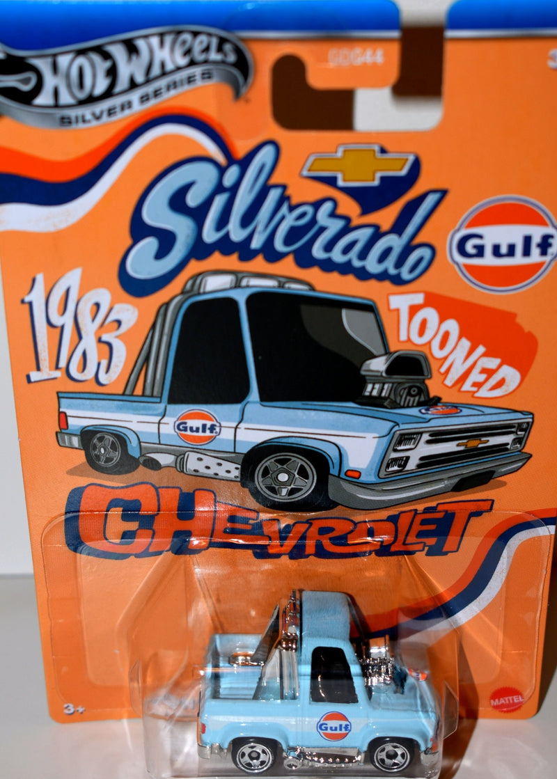 Hot Wheels Silver Series - Tooned - Gulf Racing 1983 Chevy Silverado Squarebody
