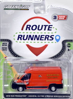 Greenlight - Route Runners - Anaheim Fire & Rescue Dodge RAM ProMaster Van