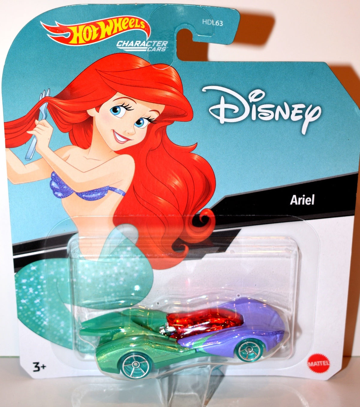 Hot Wheels Character Cars - Disney - Ariel Little Mermaid Car