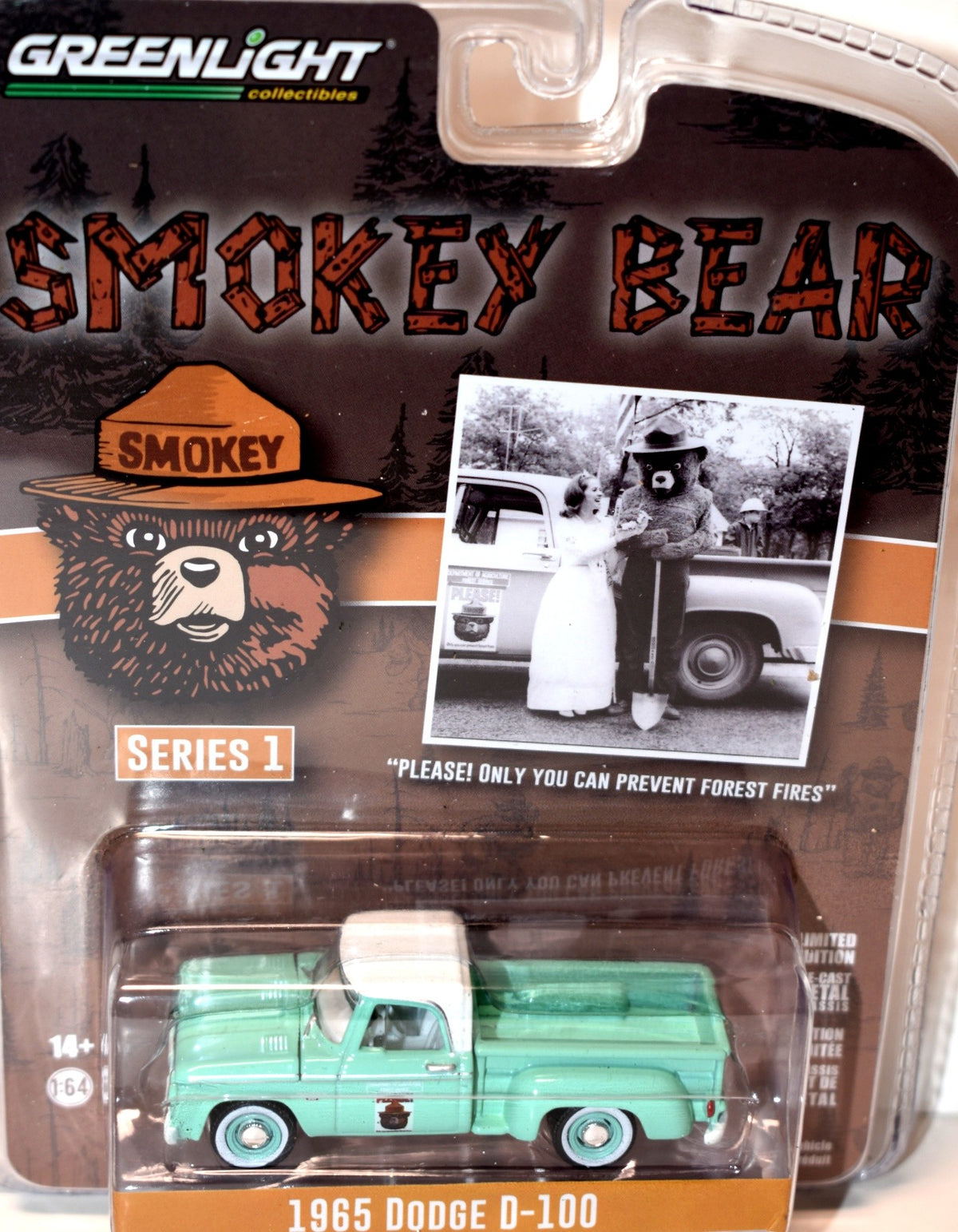 Greenlight - Smokey Bear - 1965 Dodge D-100 Pickup Truck