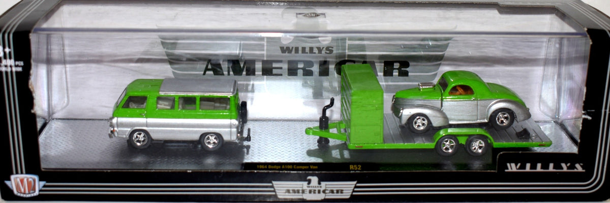 M2  Auto Haulers Willys Gasser  Set - 1964 Dodge A10 Camper Van & 1941 Willys Coupe Gasser