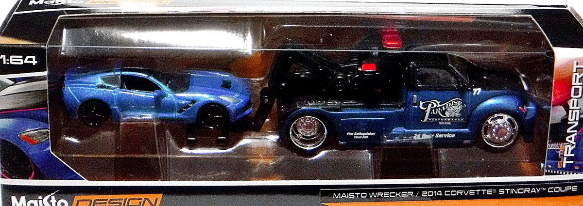 Maisto - Design - Chevrolet Corvette Stingray and Tow Truck Set 