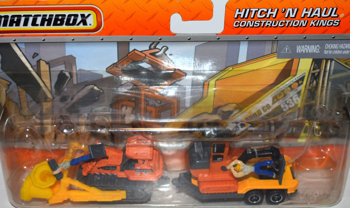 Matchbox Hitch & Haul - Construction Kings - Bulldozer and Backhoe set