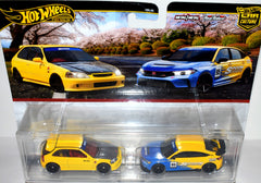 Hot Wheels Premium - Spoon Sports Honda Racing Set - Honda Civic Type R & Honda Civic Type R (EK9)