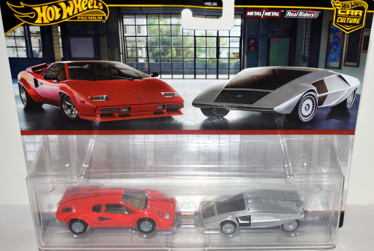 Hot Wheels Premium - Exotics Set - Lamborghini Coutach LP5000 QV & Lancia Stratos Zero
