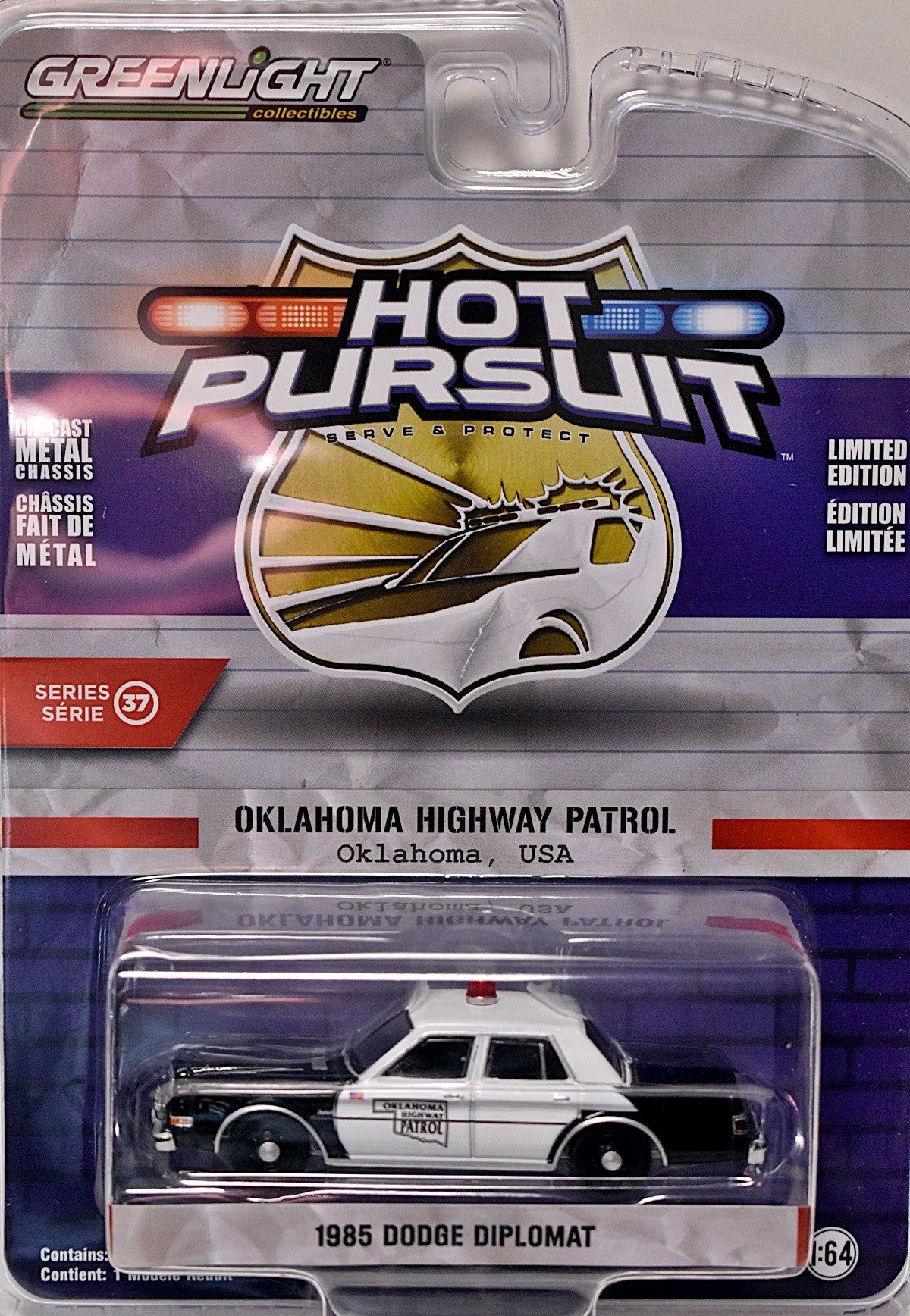 Greenlight Hot Pursuit - Oklahoma Highway Patrol 1985 Dodge Diplomat
