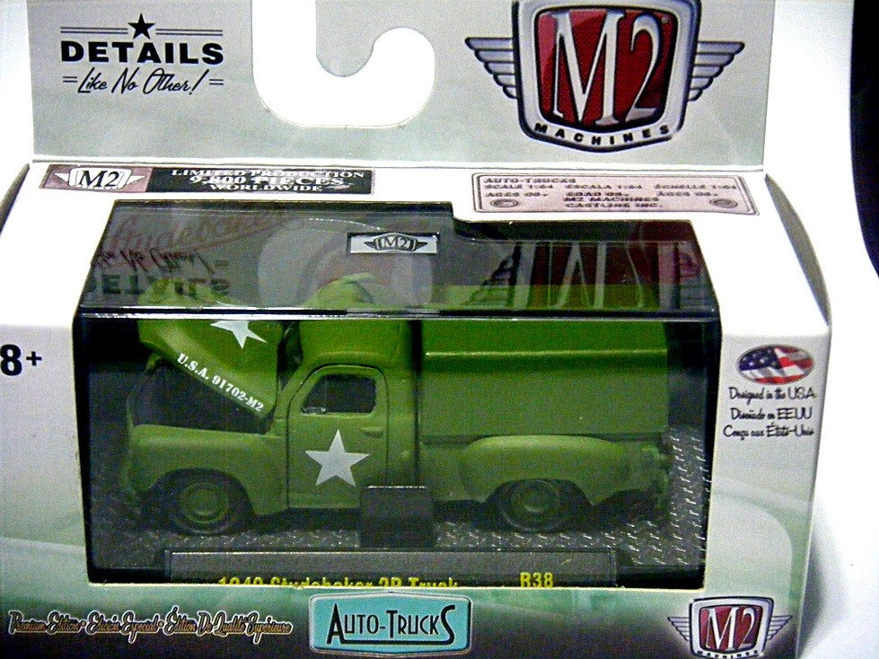 M2 Machines Auto-Thentics 1949 Studebaker 2R US Army Pickup Truck