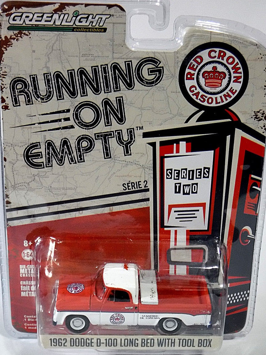 Greenlight - Running on Empty - 1962 Dodge D-100 Long Bed - Red Crown Gas - Standard Oil Co