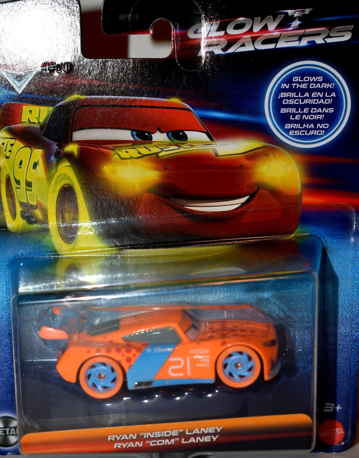 Disney Cars - Glow Racers - Ryan Blaney "Inside Laney"  Stock Car