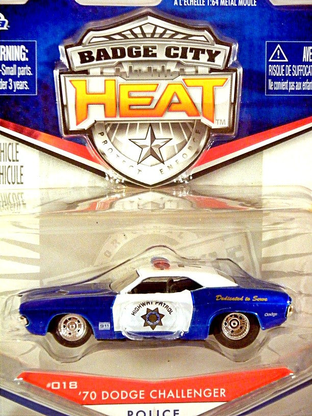 Jada Badge City Heat - 1970 Dodge Challenger Highway Patrol Police Car