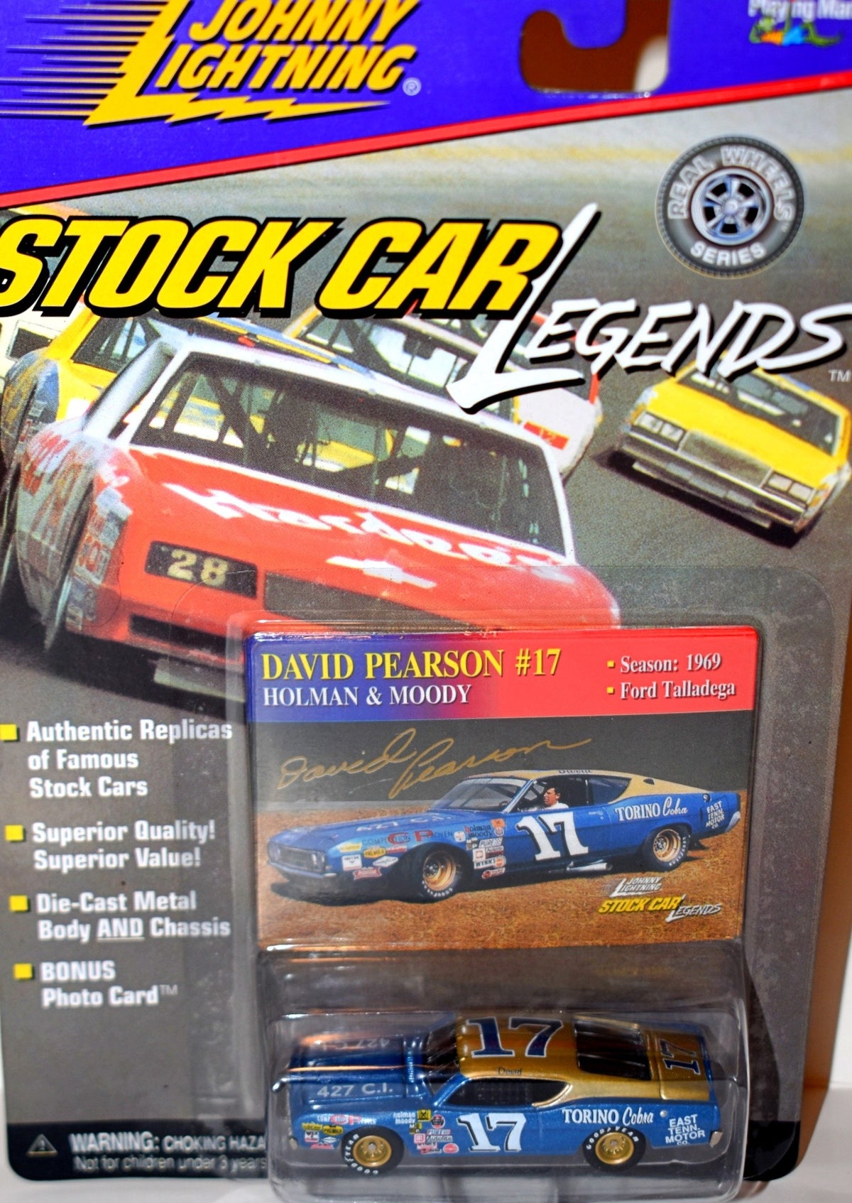 Johnny Lightning NASCAR Stock Car Legends - David Pearson 1969 Ford Torino Talladega