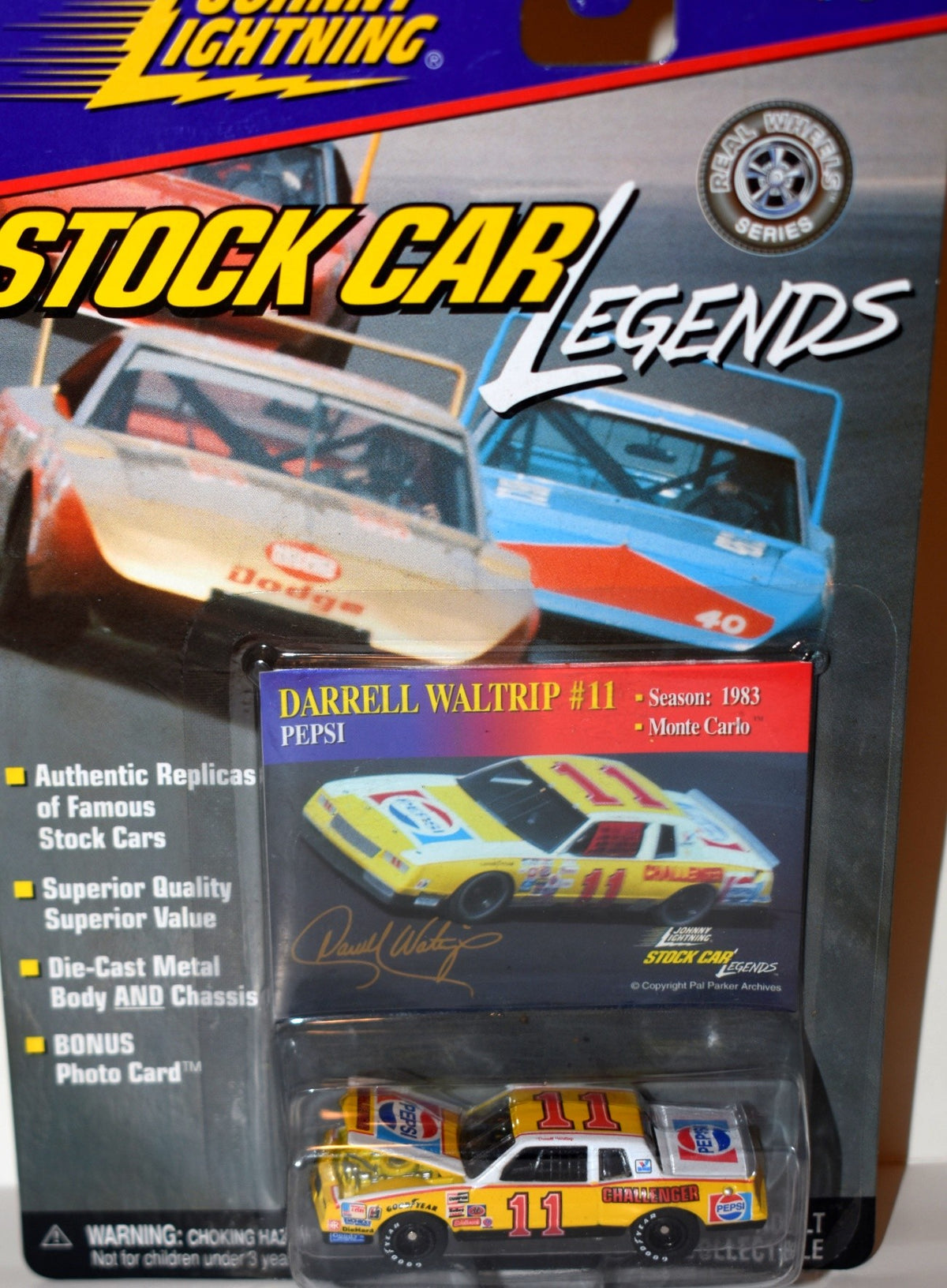 Johnny Lightning Stock Car Legends - Darrell Waltrip Pepsi Challenger 1983 Chevrolet Monte Carlo