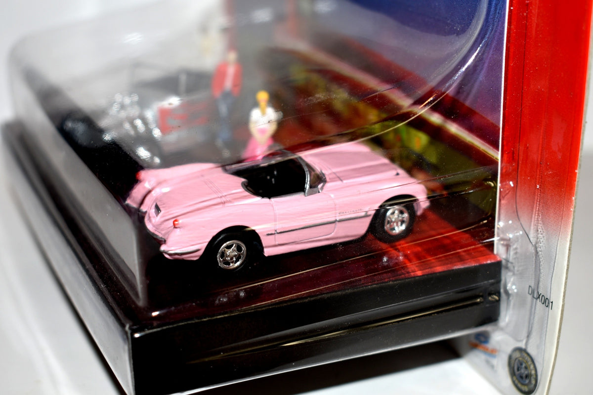 Johnny Lightning Diorama Sets - Mearles Drive-In 1954 Chevy Corvette & Barris Emporer Hot Rod