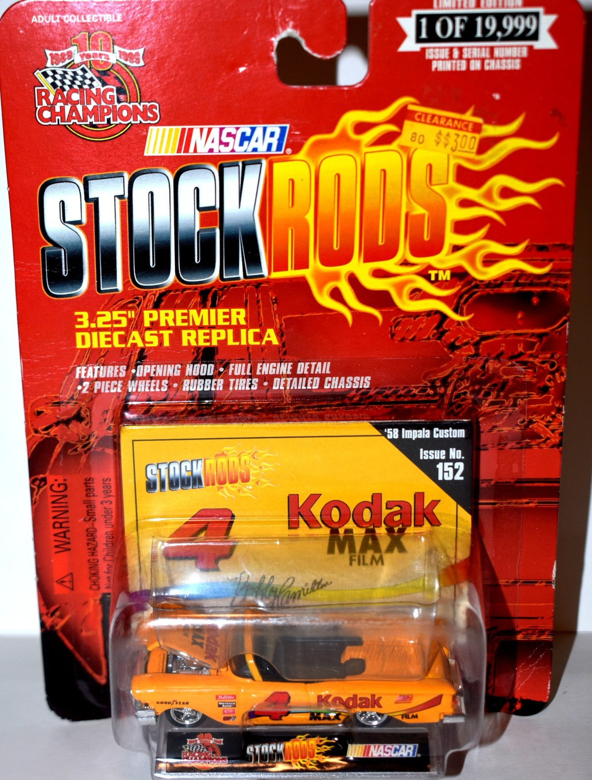 Racing Champions NASCAR Stock Rods Series - Bobby Hamilton Kodak 1958 Chevy Impala Convertible