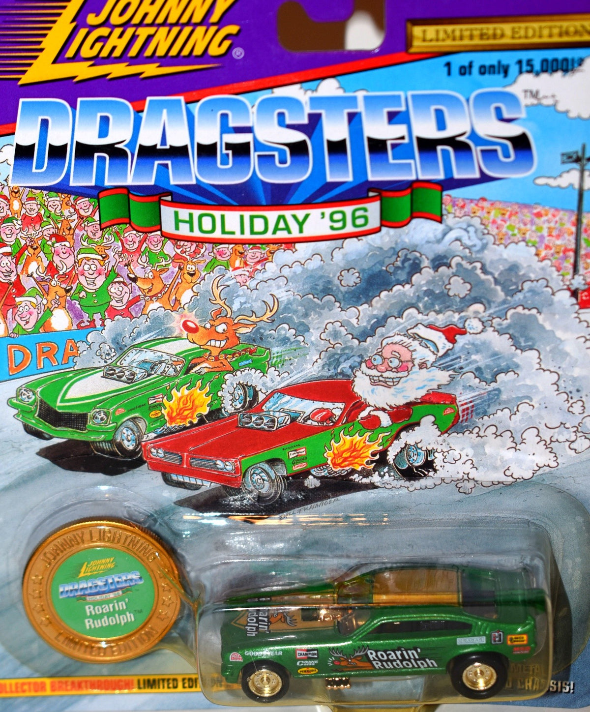 Johnny Lightning Dragsters USA Holiday Set - Roaring' Rudolpf 1971 Chevrolet Vega NHRA Funny Car