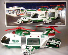 Hess 2001 Transport Helicopter with Truck and Motorcycle