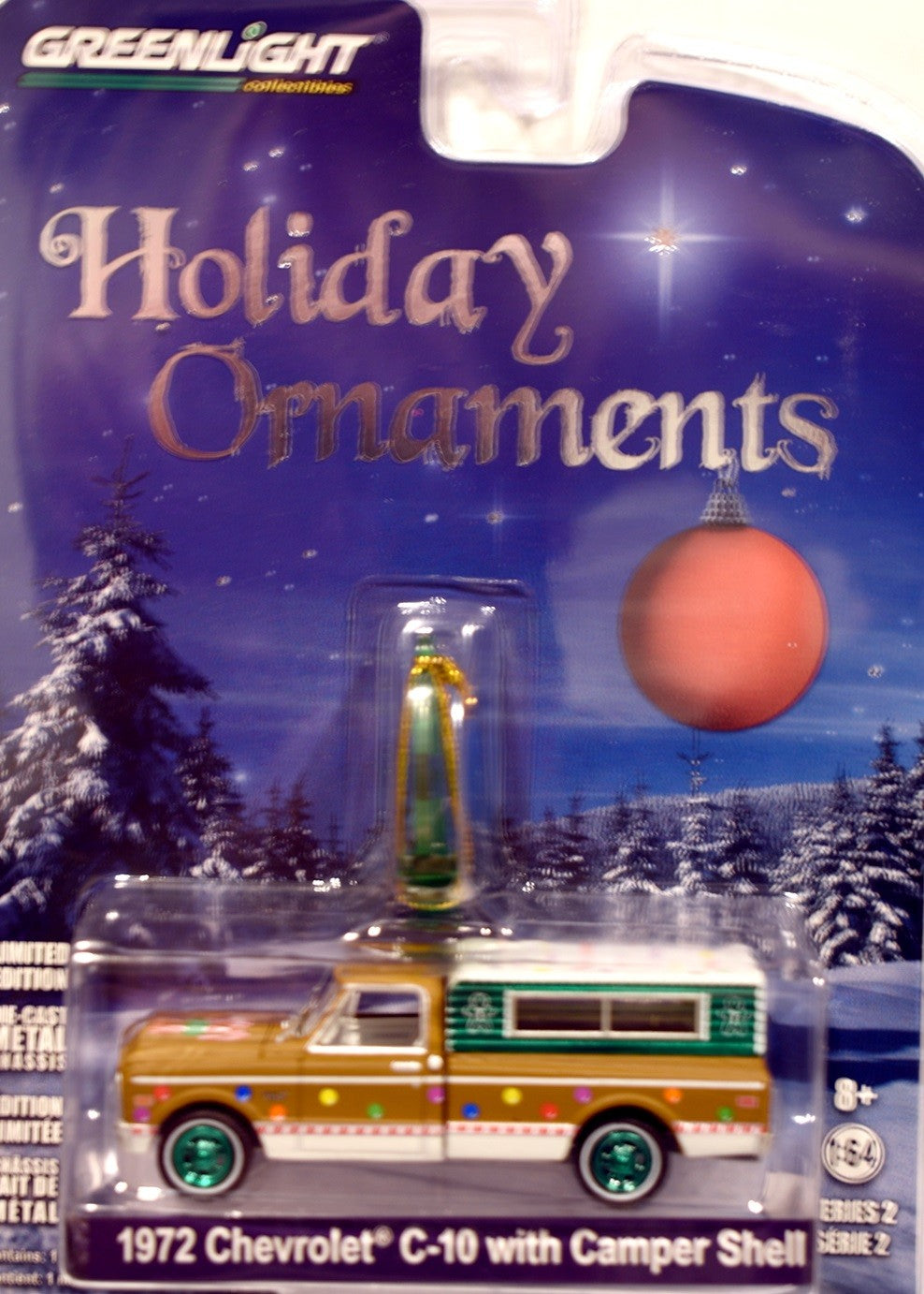 Greenlight - Holiday Ornaments -Green Machine Chase- 1972 Chevrolet C-10 Camper