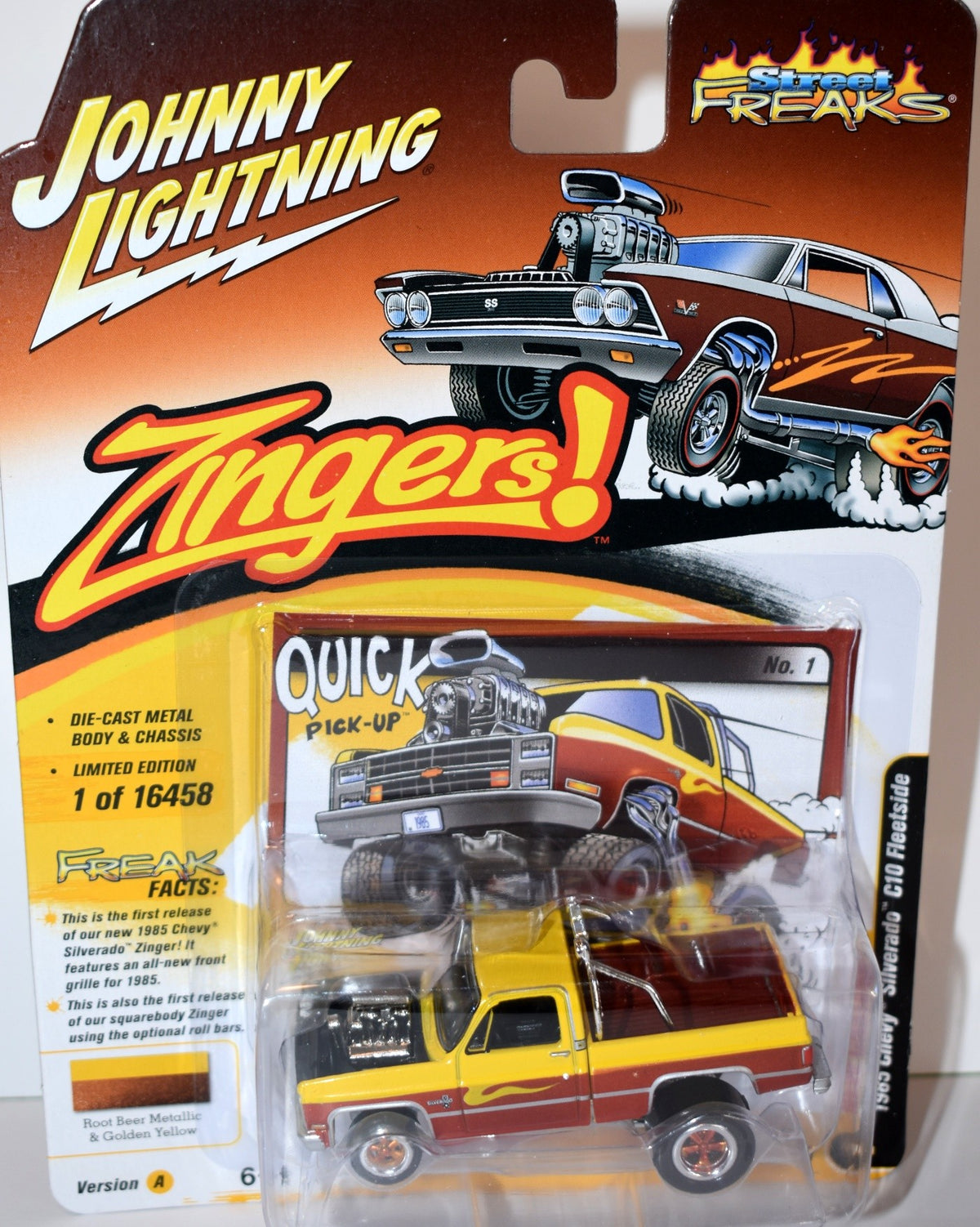 Johnny Lightning Street Freaks Zingers -  1985 Chevy Silverado C10 Fleetside Pickup Truck