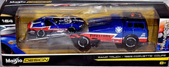 Maisto - Design - 1969 Chevrolet Corvette Stingray and Ford Ramp Truck Set