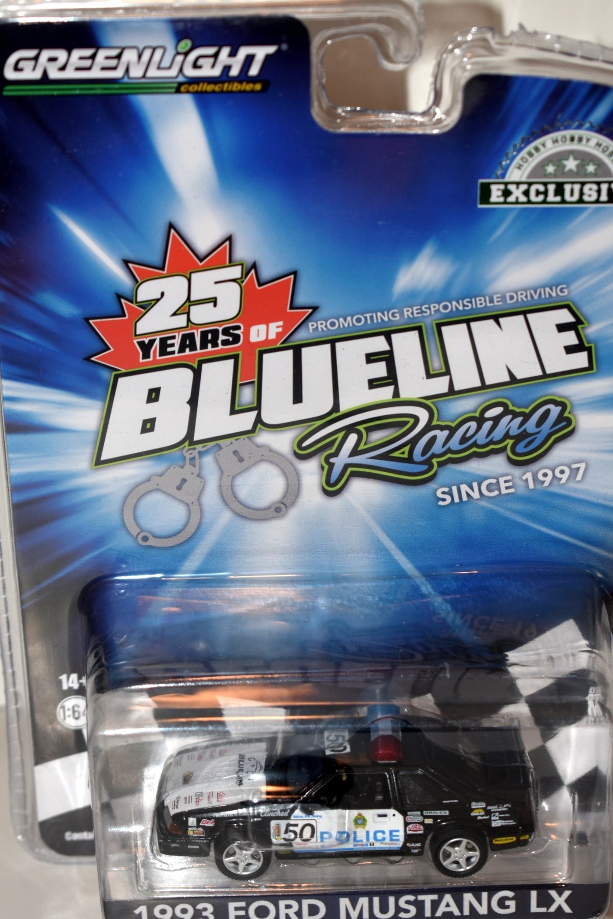 Greenlight Blue Line Racing - 1993 Ford Mustang LX Police Race Car