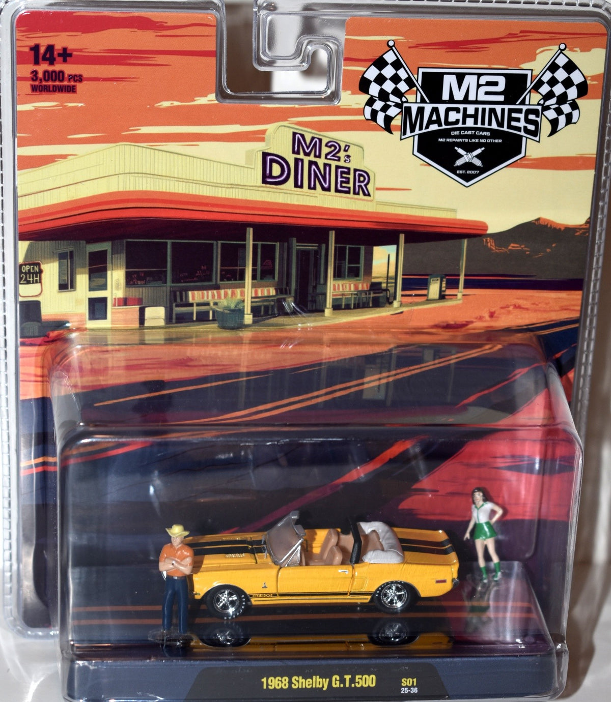 M2 Diorama Sets -  M2 Diner - 1968 Shelby GT 500 Mustang Diorama Set