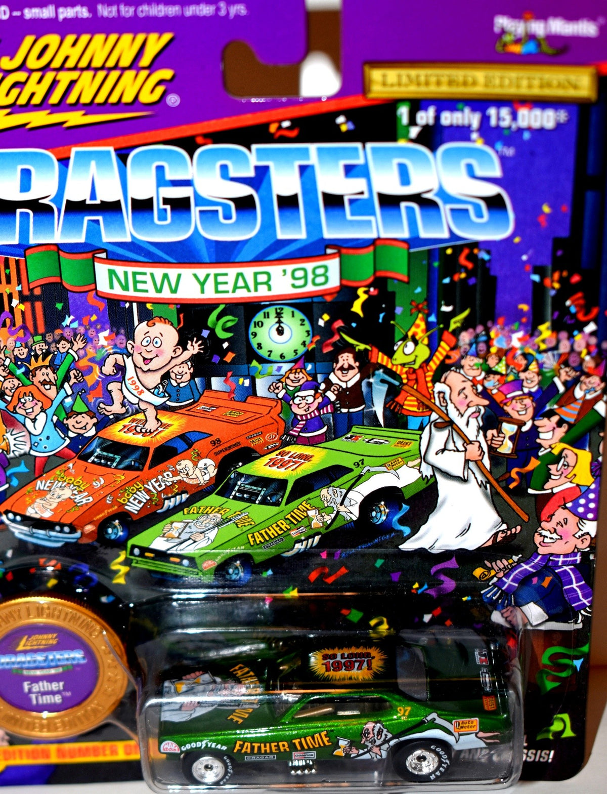 Johnny Lightning Dragsters USA 1998 New Year Dodge Demon Father Time Promo