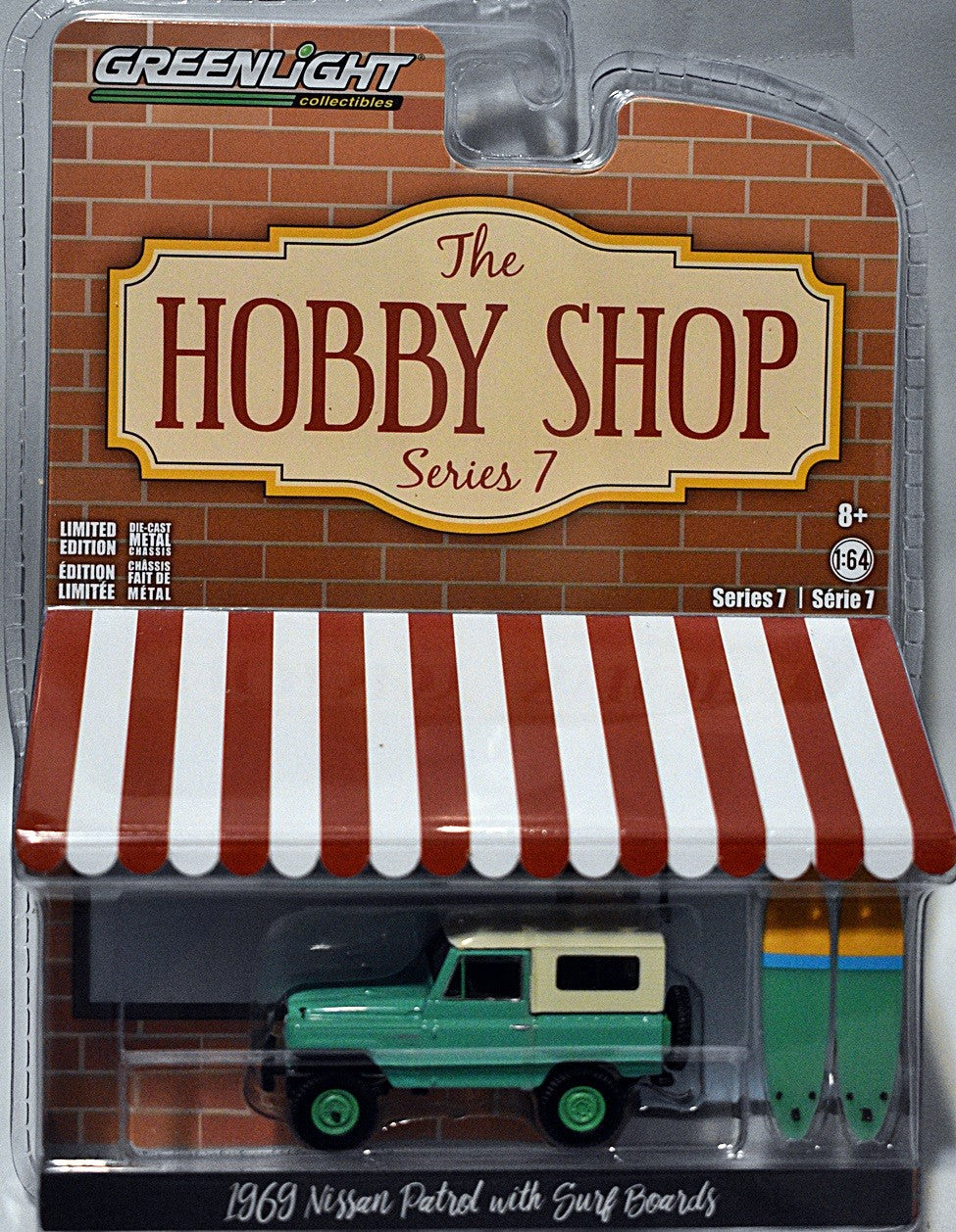 Greenlight Hobby Shop - 1969 Nissan Patrol with Surf Boards
