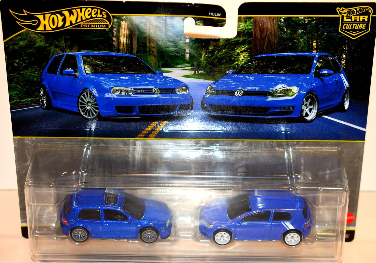 Hot Wheels Premium -  Volkswagen Golf Set - 2004 VW Golf R32 & VW Golf MK7