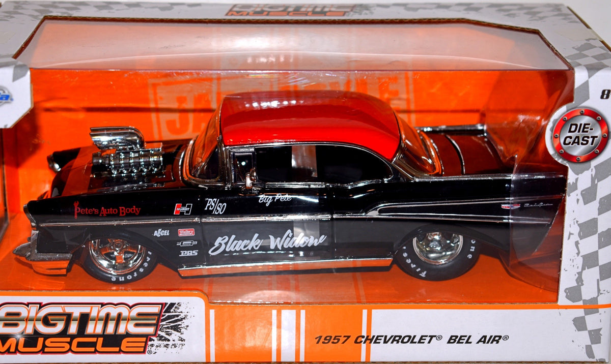 Jada - Big Time Muscle - 1957 Chevy Bel Air - Black Widow