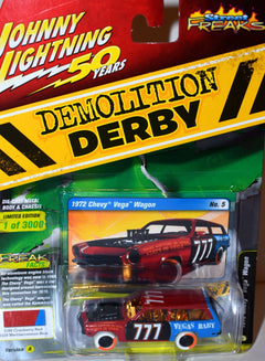 Johnny Lightning - Rare White Lightning! Street Freaks Demolition Derby 1972 Chevrolet Vega Station Wagon