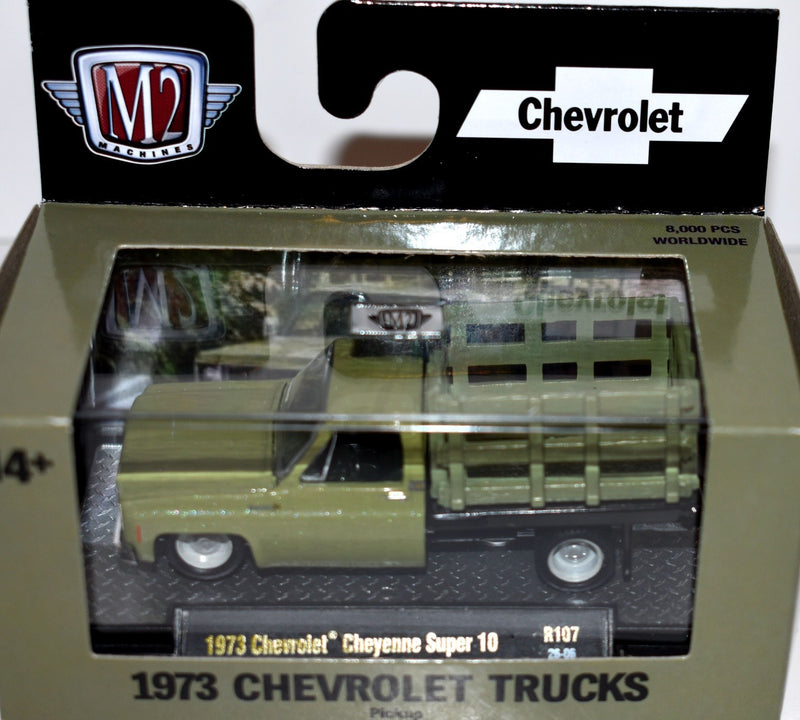 M2 Machines Auto-Thentics -  1973 Chevy Cheyenne Super 10 Squarebody Stake Truck