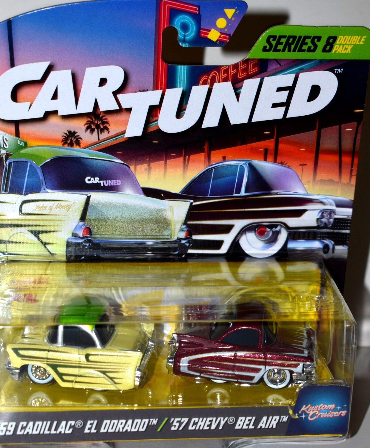 MGA Entertainment - Car Tuned 50's Kustom Cruisers Set - 59 Cadillac Eldorado & 57 Chevy (Error Package)