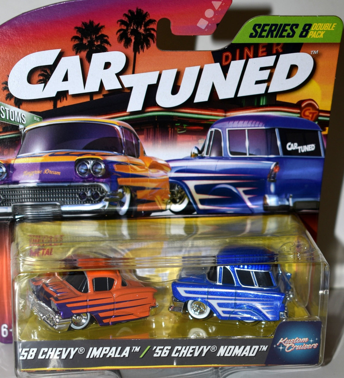 MGA Entertainment - Car Tuned 50's Kustom Cruisers Set - 58 Chevy Impala & 1956 Chevy Nomad