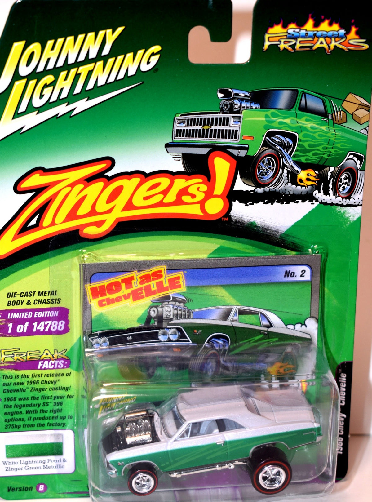Johnny Lightning - Rare White Lightning! Street Freaks  Zingers 1966 Chevrolet Chevelle