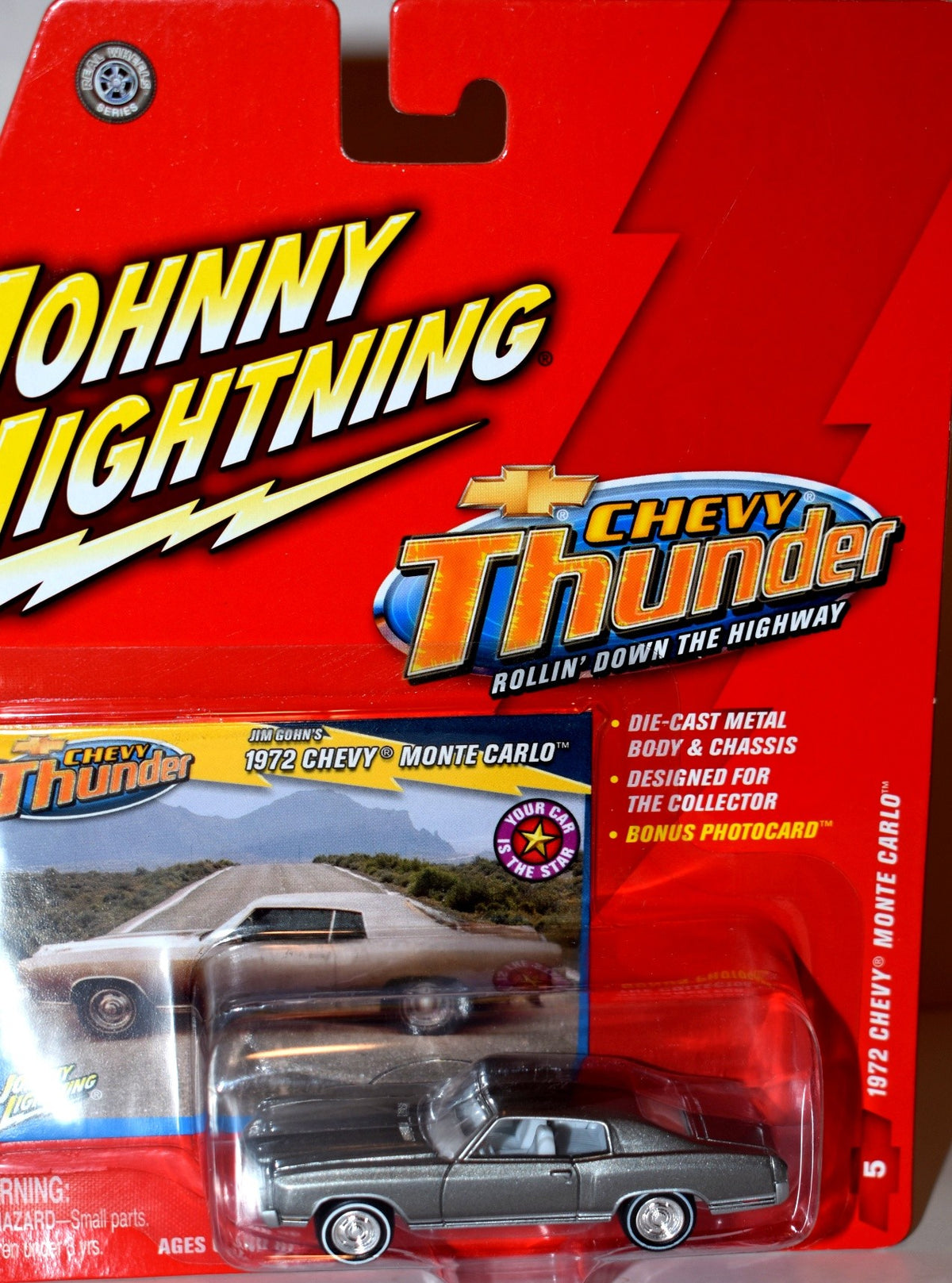 Johnny Lightning Chevy Thunder - Rare White Lightning - 1972 Chevrolet Monte Carlo