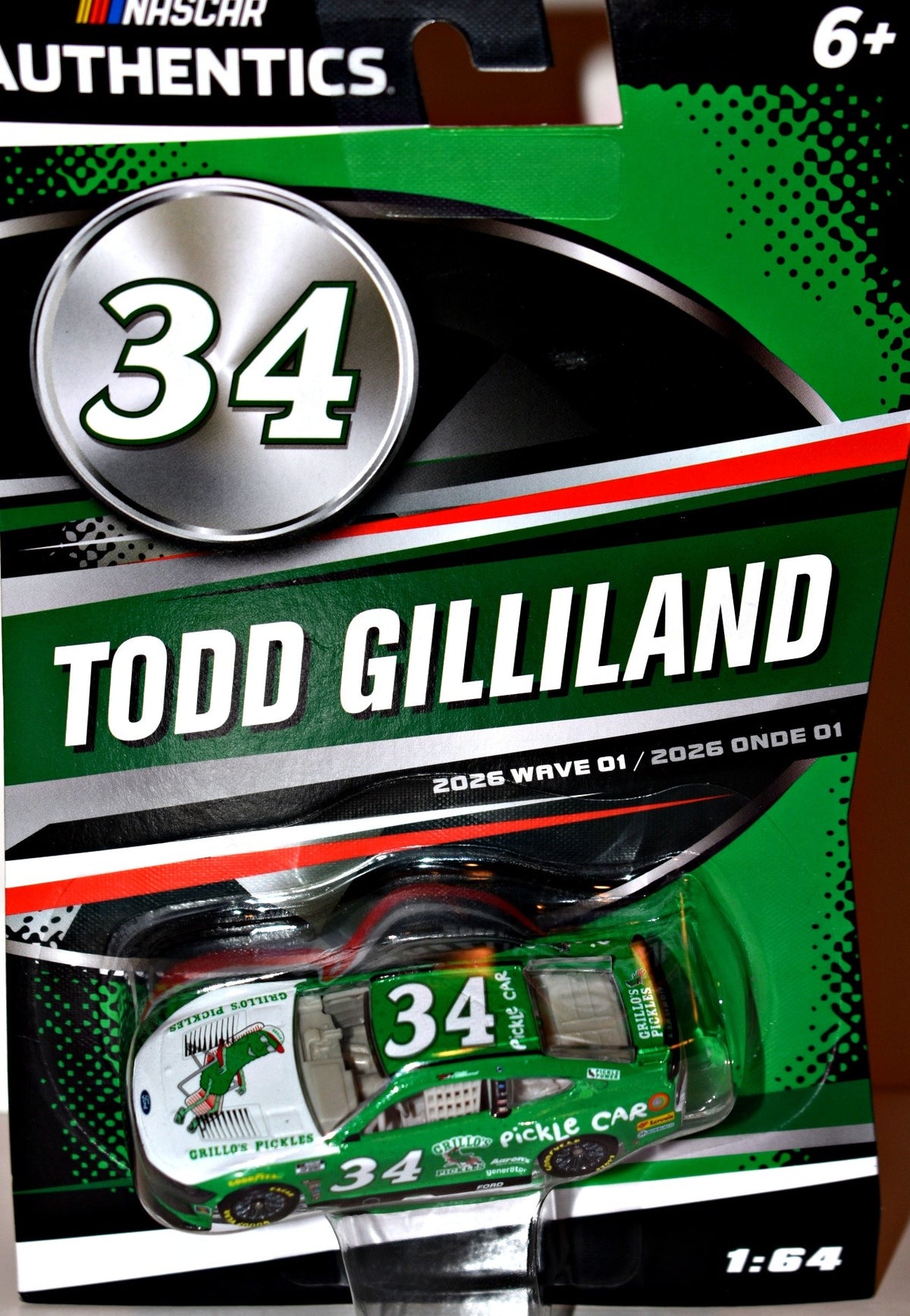 NASCAR Authentics:  Todd Gilliland Grillo's Pickles "Pickle Car" Ford Mustang
