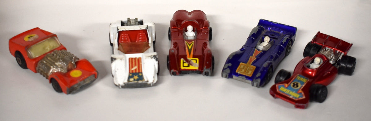 Matchbox Junkyard - Road Dragster HellRaiser Turbo Fury Blue Streak & Team Matchbox