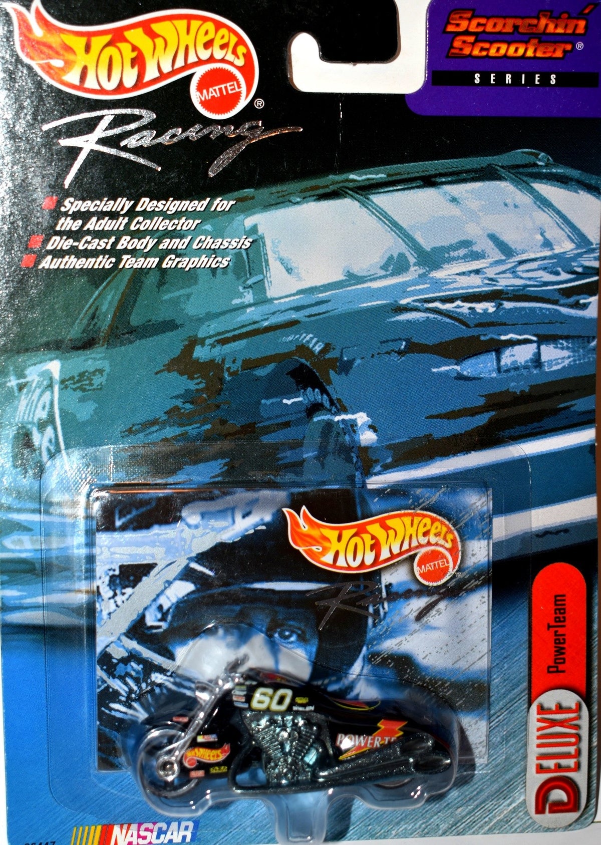 Hot Wheels Racing - Geoff Bodine NASCAR Powerteam Scorchin Scooter Motorcycle