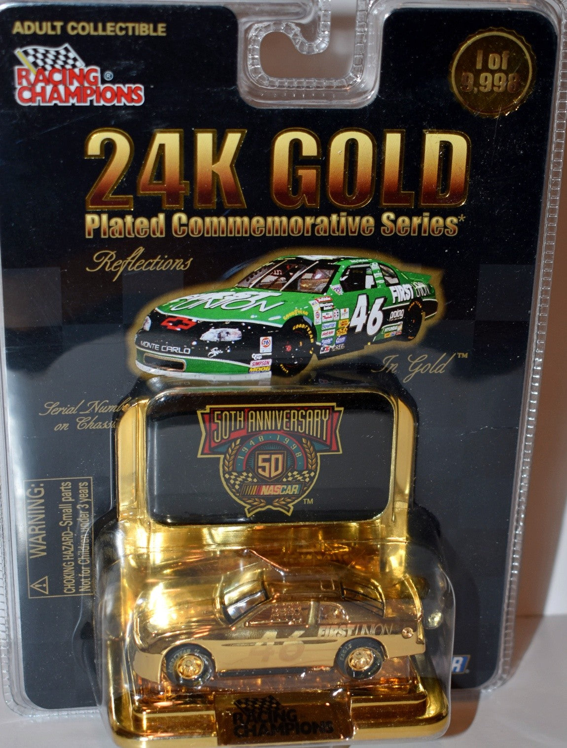 Racing Champions NASCAR - 24K Gold Plated Wally Dallenbach First Union Chevy Monte Carlo