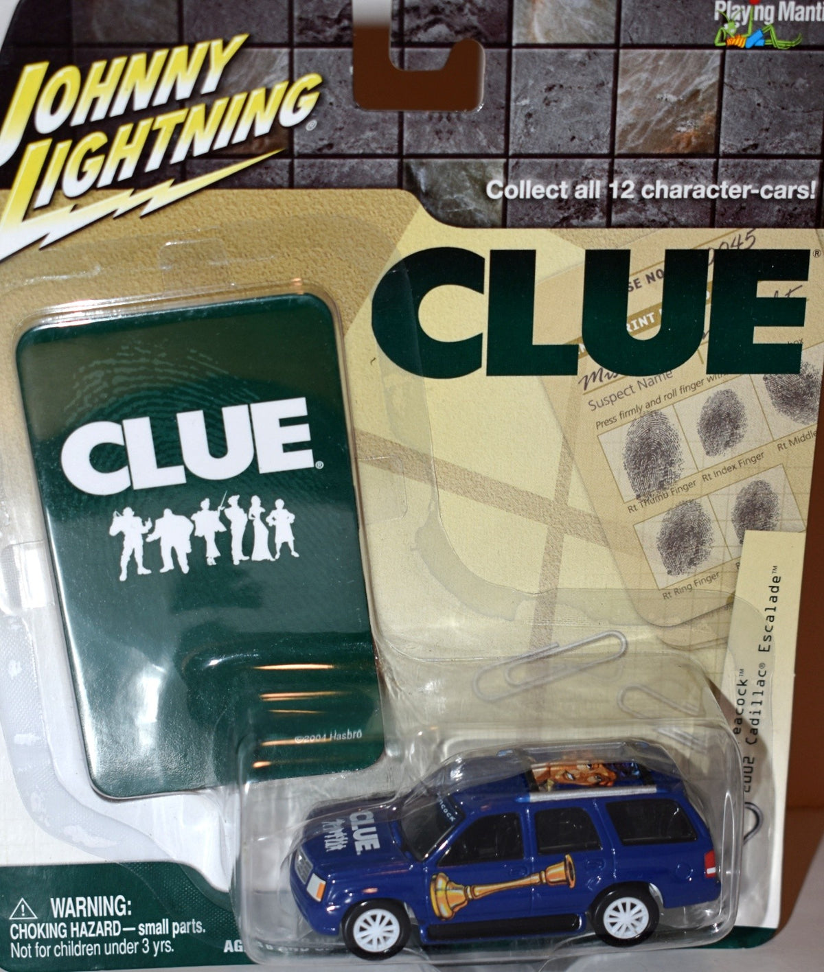 Johnny Lightning - Clue - Rare White Lightning Chased - Cadillac Escalade SUV