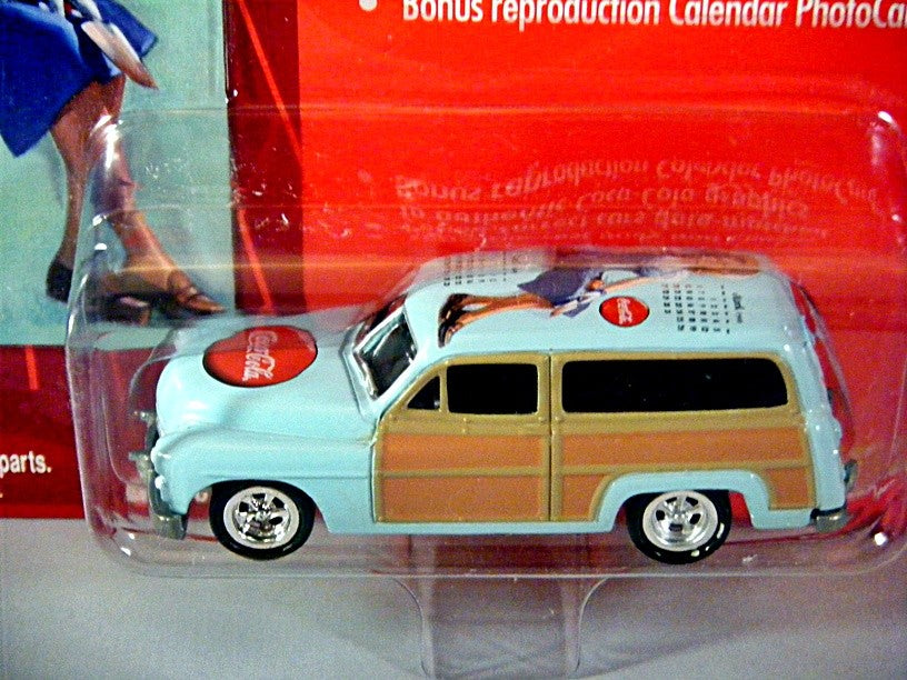 Johnny Lighting Coca-Cola Calendar Girls - 1950 Mercury Woody Station Wagon