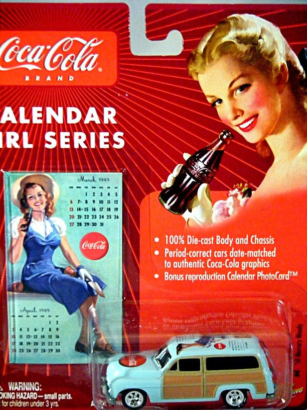 Johnny Lighting Coca-Cola Calendar Girls - 1950 Mercury Woody Station Wagon